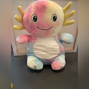 Squishy Axolotl Plush Multicolored Tie-Dyed Stuffed Animal 15" Plush Axolotl Toy